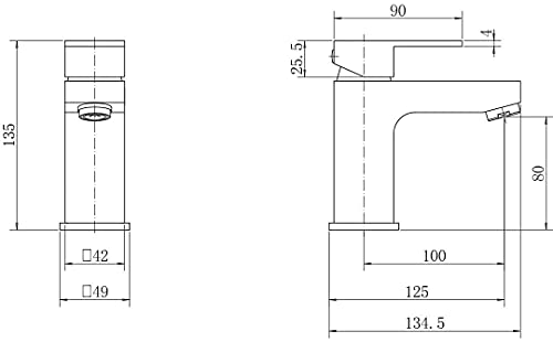 Architeckt® Ibbardo Bathroom Basin Sink Mixer Tap Modern Mono Square Single Lever Handle Faucet for Sinks, Chrome - Image 5