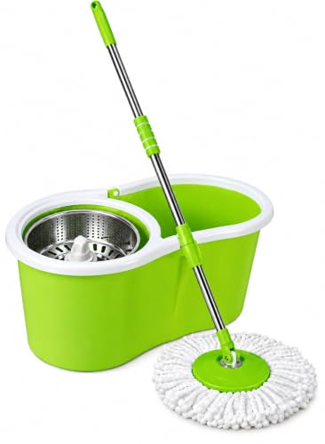 Image of Plastic Spin Mop Bucket, Moppers for Cleaning Floor, Mop Set Extendable Handle, Removable Wringer 360 with Floor Cleaner Mopping Stick