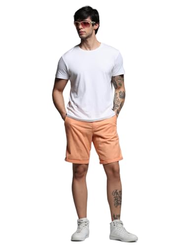 Image of Jack & Jones Men Solid Regular Fit Mid Rise Chino Shorts