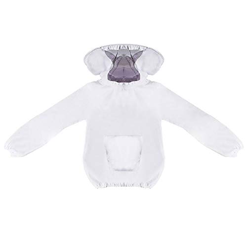 labworkauto Beekeeper Jacket Beekeeping Protective Jacket Suit Beekeeping Smock Jacket Hood Fit for Men Women Bee Keeping Clothing Body Keeping Protective Gear with Fencing Veil Hood