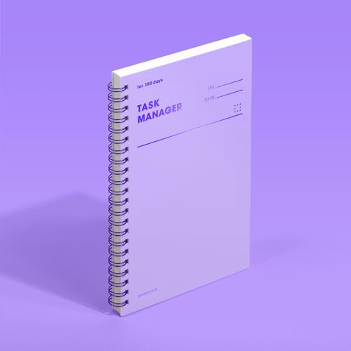 motemote Task Manager 100 Days - Undated Daily Study Planner for Goal Setting - Focus & Priority Tracker, To-Do List Journal for Students & Professionals, Productivity Planner, Goal Tracker Notebook, Simple Organizer Journal, Habit Building (Violet)