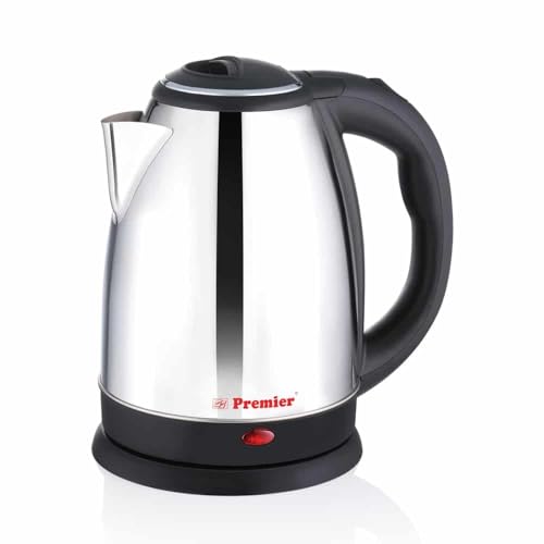 Image of Premier Sizzle Stainless Steel Electric Kettle with Stainless Steel Body | 1.5 litre | Used for Boiling Water, Making Coffee and Tea Varieties, Noodles, Soups | 360 Swivel Power Base | Auto Cut Off