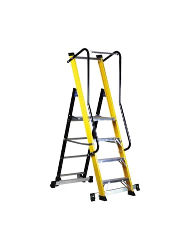 Escalera Profesional FIBY de Fibra de Vidrio Aislante con Plataforma y Cierre Perimetral EN131 CEI EN50528