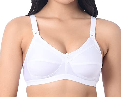 INNER TOUCHWomen's Ultra Cotton Non Padded Wirefree Everyday T-Shirt Bra with Adjustable Straps | Full Coverage Bra for Women Daily Use
