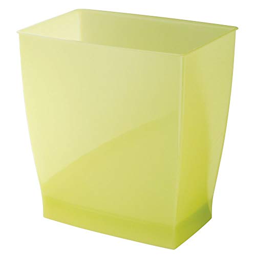 iDesign Spa Rectangular Trash, Waste Basket Garbage Can for Bathroom, Bedroom, Home Office, Dorm, College, 2.5 Gallon, Pear,64726