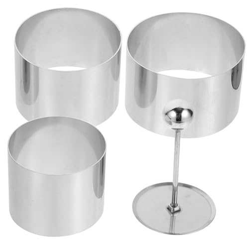 MUCKLILY 1 Set Stainless Steel Cake Mold Ring with Mousse Collars for Baking Shape for DIY Desserts and Pastry Making Easy to and Maintain