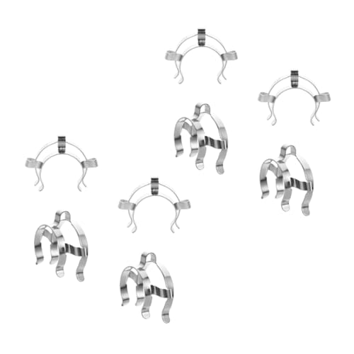 MOTHNUR 8pcs Stainless Steel Laboratory Glass Taper Clamps Kit, Metal for Lab Beaker and Flask Fixing, Industrial Grade Stainless Steel for Scientific Use