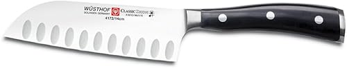 Wusthof Classic Ikon cuchillo santoku con filo hueco Negro