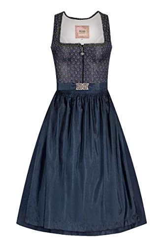 MOSER Midi Dirndl 70 cm dunkelblau Gemustert Britta 010939, Mieder mit...