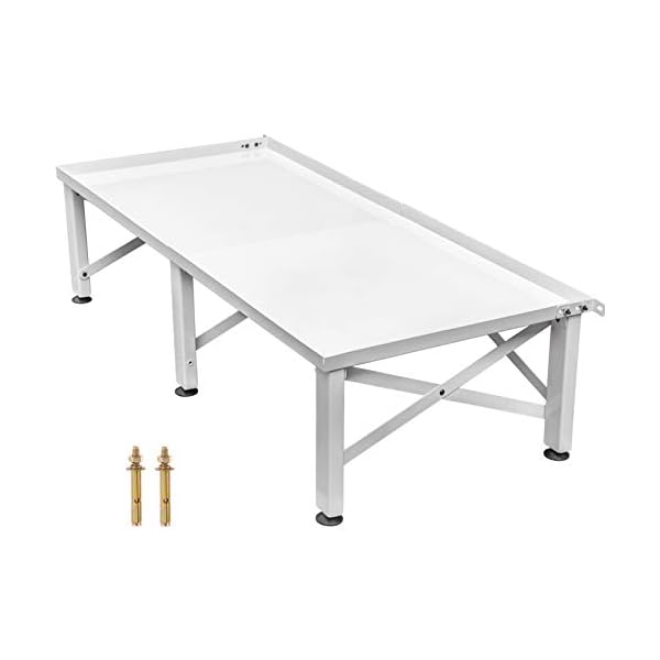 VEVR Waschmaschinen Untergestell Doppel 124x55x30 cm, Waschmaschinen Erhöhung Eisen Waschmaschinensockel mit Anti-Rutsch-Gummifüße Podest für Waschmaschine Trockner Kühlschrank Tragfähigkeit 150 kg