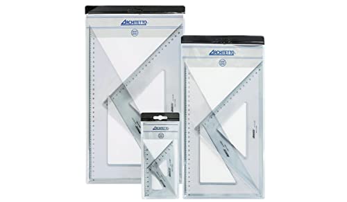 Custodia in PVC Trasparente: Include una custodia in PVC trasparente per proteggere le squadrette e mantenerle sempre a portata di mano