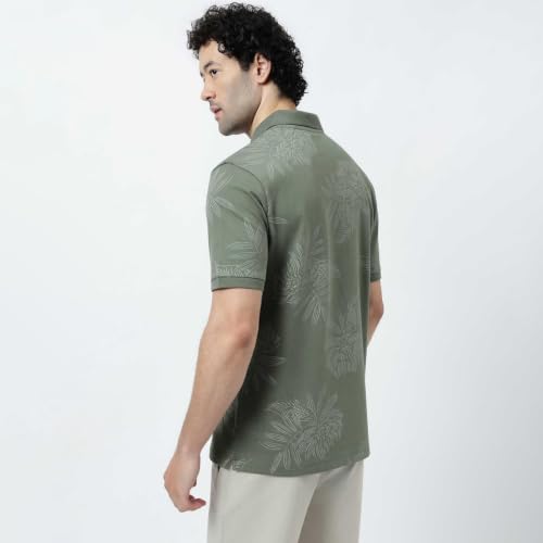 Image of Marks & Spencer Pure Cotton Tropical Print Polo T-Shirt
