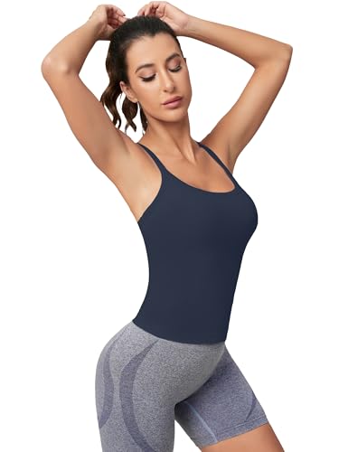 Image of MathCat Workout Tank Tops for Women with Built in Bra, Sleeveless Gym Tops Seamless Racerback Athletic Yoga Shirts
