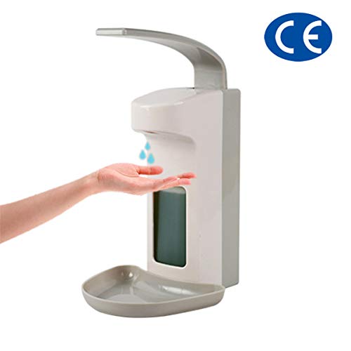 Preisvergleich Produktbild TIANXIAWUDI Wandspender 500ML Seifenspender Desinfektionsspender Kunststoff Armhebelspender Tropfschale Kunststoffpumpe für Zuhause und Krankenhaus Küche Bad(1PCS)