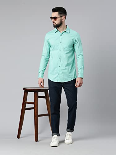 Image of THE SOUL PATROL Men's Casual Regular Fit Full Sleeve Premium Cotton Button-Down Shirt with Single Patch Pocket - Stylish, Classic, Comfortable, and Elegant for Everyday Wear