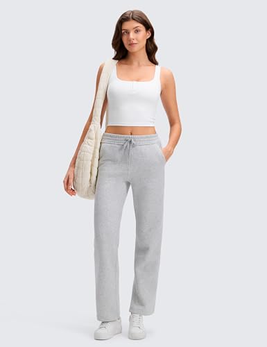 Image of CRZ YOGA Ribbed Henley Crop Tank Tops | Medium Support, Removable Pads, Casual, Square Back, Wide Straps, Longline Sports Bras for Women