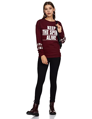 Image of Max Women Cotton Printed Round Neck Sweatshirt