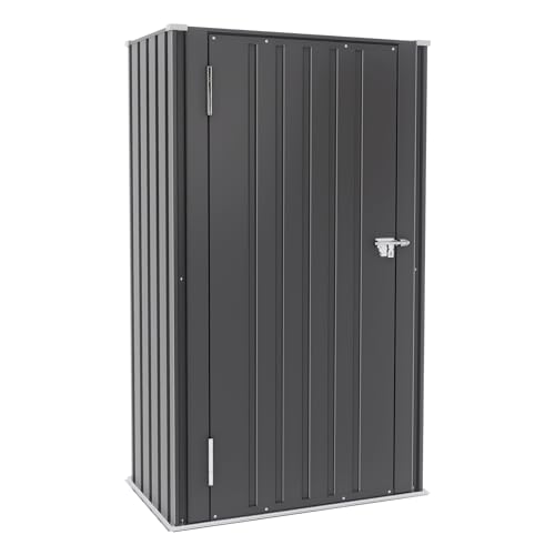 Greesum Outdoor Metal Storage Cabinet, 55'' Lockable Tall Shed, Vertical