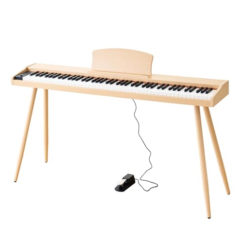 Amazon | XNHUIY 電子ピアノ 88鍵盤 木製ボディ スタンド付き MIDI対応