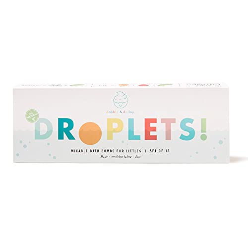 Dabble & Dollop Droplets - Natural Bath Bombs For Kids, 100% Usa-Made, Moisturizing & Fun, Paraben & Sulfate Free, Vegan, Gluten-Free, Tear-Free (Set Of 12) #TOP1