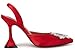 VETASTE Women's High Heel Crystal Slingback Pumps Pointed Toe Strappy Triangle Heeled Party Wedding Bride Pump Shoes Red