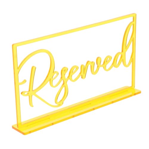 HOMSFOU Reserved Table Sign Elegant Acrylic Reserved Plate for Weddings Restaurants and Business Events Sophisticated Wedding Table Decor Easy Setup for Seamless Guest Experience