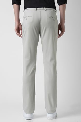 Image of Peter England Men's Slim Fit Mid Rise Formal Stretchable Knit Super Trouser | Comfort Lycra | 360-Degree Stretch