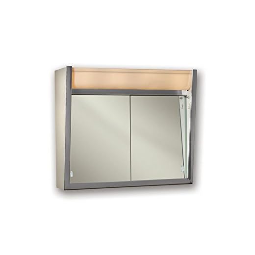 Jensen 124LPX Lighted Sliding Doors Medicine Cabinet, 24" x 23.5"