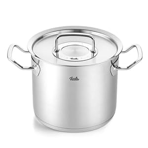 Fissler Original-Profi Collection/hoher Edelstahl-Kochtopf (Ø 20 cm, 5,2 L) Töpfe inkl. Metall-Deckel, Innen-Skalierung – Induktion, Made in Germany