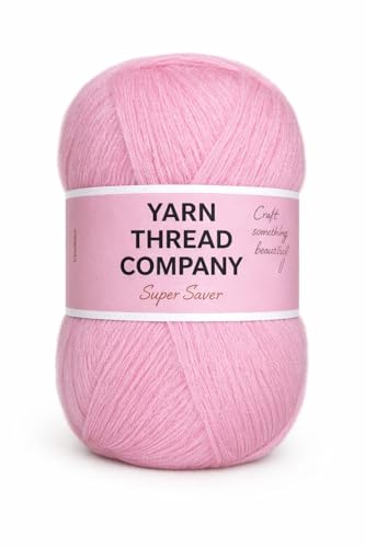 Image of 3 Ply Knitting Wool Yarn, Supersoft Hand Knitting Wool for Craft, Crochet, Amigurumi, Embroidery (Pink)