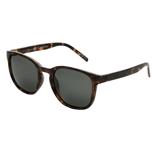 Dockers Men's Reuben Polarized Square Sunglasses, Tortoise, 52 mm