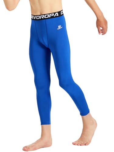 Image of DEVOROPA Boys Leggings Youth Compression Pants Sports Tights Basketball Football Baseball Soccer Baselayer Slim /Regular /Husky