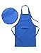 Freebily 2Pcs Déguisement Carnaval Enfant Garçon Fille Ensemble Tablier et Chapeau de Chef Cuisine Vêtements de Cuisson Peinture Cooking Baking Set 2-12 Ans Bleu 4-8 Ans
