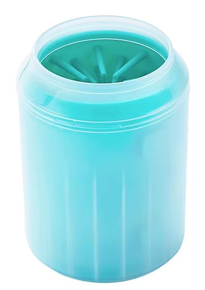 Pet Paw Washer Cup, Soft Silicone Cleaner for Dogs Feet Grooming, Clear Green small