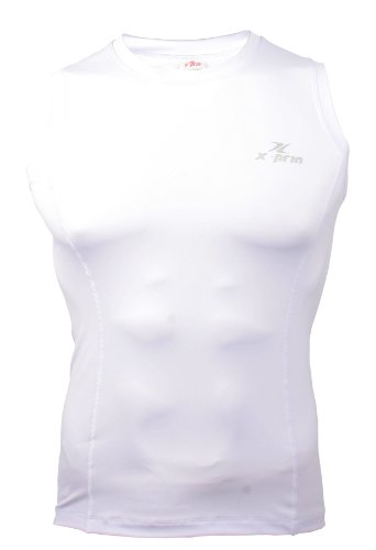 XPRIN XP500 Series Sleeveless Base Layer compression Shirts Sports wear Rash Guard uv 97.5% (S, XP502)