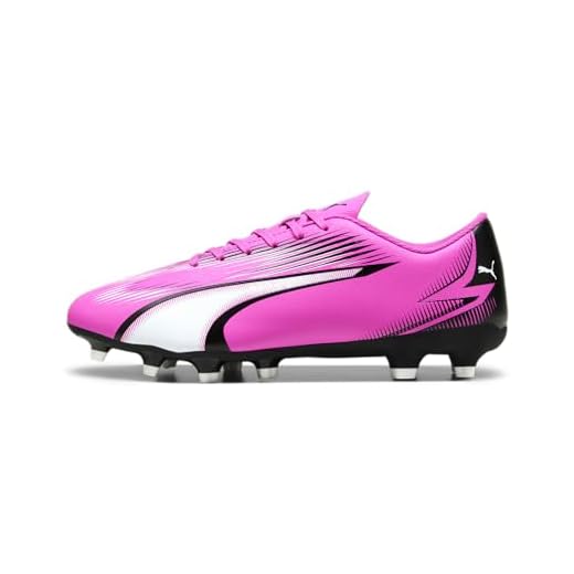 PUMA Mens Ultra Play Firm, Artificial Ground Soccer Cleats, Poison Pink-PUMA Mens White-PUMA Mens Black, 10.5