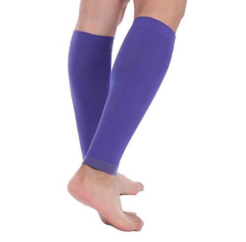 Image of Premium Calf Compression Sleeve 1 Pair 20-30mmHg Strong Calf Support Fashionable COLORS Graduated Pressure for Sports Running Muscle Recovery Shin Splints Varicose Veins Doc Miller (Violet, Small) | Graduated Support for Running, Shin Splints, Calf Strain, Knee High, Small to 6XL Plus Size