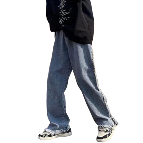 Men Cowboy Pants Korean Style Trousers Denim Streetwear Retro Jeans