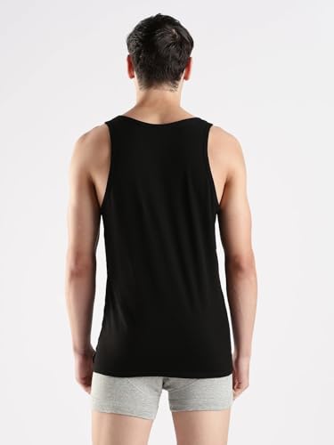 Image of Solid cotton sleeveless vest - pack of-2