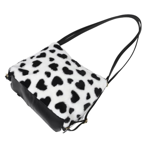 Sac fourre-tout fausse fourrure femme bandoulière peluche cœur doux