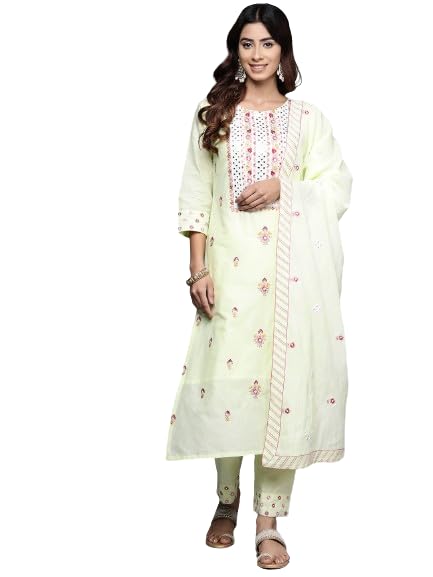 Kurta brodée Varanga miroir tenue traditionnelle confortable pour femme taille S