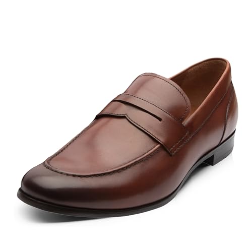 Dunross & Sons Men's Brookes Penny Loafer Slip-On Formal Business Shoes
