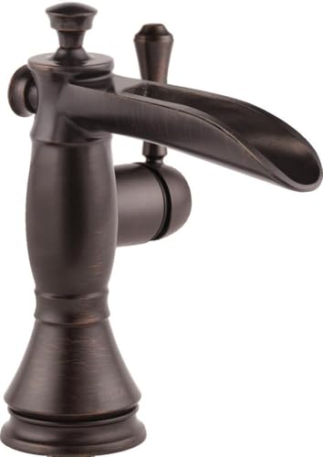 Delta Faucet Cassidy Bronze Bathroom Faucet, Single Hole Bathroom Faucet, Waterfall Bathroom Faucet...