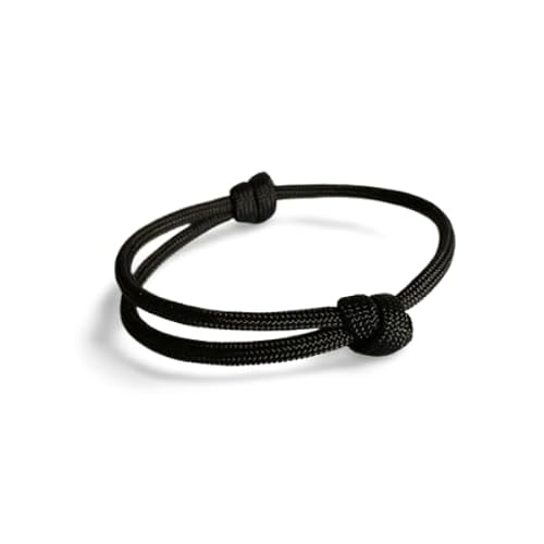 4mm Black Paracord Cord Adjustable Sliding Knot Bracelet