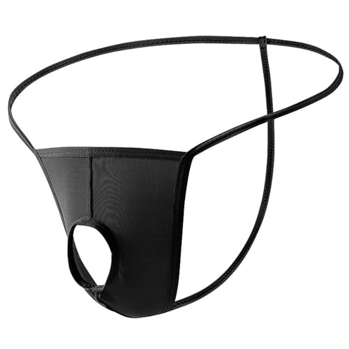 Mens Hole in Front Thongs Lingerie, Men's Bulge Enhancing Thong G-String Underwear Pouch Night Stretch T-Back Mens Underwear