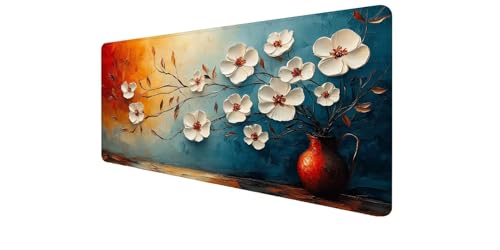 Mouse pad XXL con base de goma antideslizante y bordes cosidos de 900x400mm