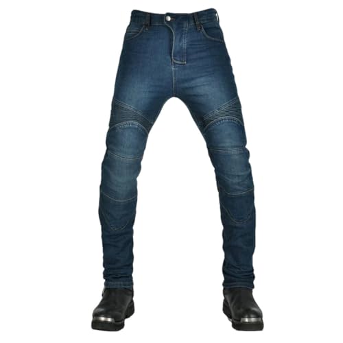 Men's Summer Mesh Motorcycle Riding Jeans with Motocross Slim Fit Stretch Pants