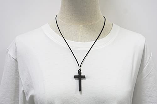 Xianli Wang Natural Sandalwood Cross Pendant Necklace for Men Women Gift Wooden Wood Casual Sweater Chain Car Rearview Mirror Pendant Black2