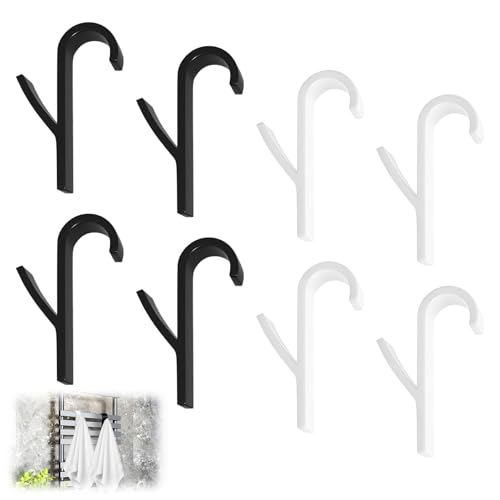 Kuugeo Crochet Radiateur pour Seche Serviette, 8 pièces Crochet pour Seche Serviette, Cr ochet Se rviette Salle De Bain, Croch et Porte Se rviette, pour tous...