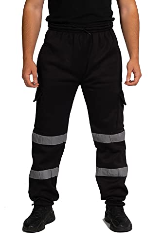 Pantalon de jogging haute visibilité homme jogging de travail réfléchissant et fluorescent